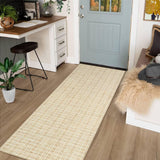 Garvee Area Rug 2x6 Modern Runner Rug Abstract Entryway Runners Indoor Low Pile Lines Printed Hallway Runners Aesthetic Minimalist Bedroom Bedside Runner Rug Non-Slip Laundry Kitchen Runner Yellow - Yellow