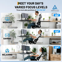 Garvee Ergonomic Mesh Office Chair, 4D Flip-Up Arms, Adjustable Lumbar High Back Desk Chair 400lbs, 3-Level Tilt Backrest, 3D Headrest, Swivel Rolling Computer Seating for Long Desk Work