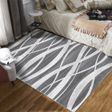 Garvee 5x7 Area Rugs for Living Room Washable Rug Soft Modern Wave Distressed Carpet Non-Slip Print Rug Low Pile Non-Shedding Foldable Carpet for Bedroom Dining Room Office Nursery Dark Grey - Dark Gray