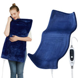 Garvee Heating Pad for Back Pain Relief, Garvee 33"x17" Extra Large Electric Heating Pads for Cramps Neck and Shoulders, Moist & Dry Heat Therapy,2H Auto Off,4 Temperature Settings,Machine Washable - Blue