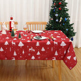 Garvee Christmas Table Cloth Rectangle 60x102 Inch, Waterproof Holiday Xmas Deer Tree Kitchen Farmhouse Christmas Table Decorations for Home Dining Party, Oblong Table Cloth for Indoor Outdoor - Red