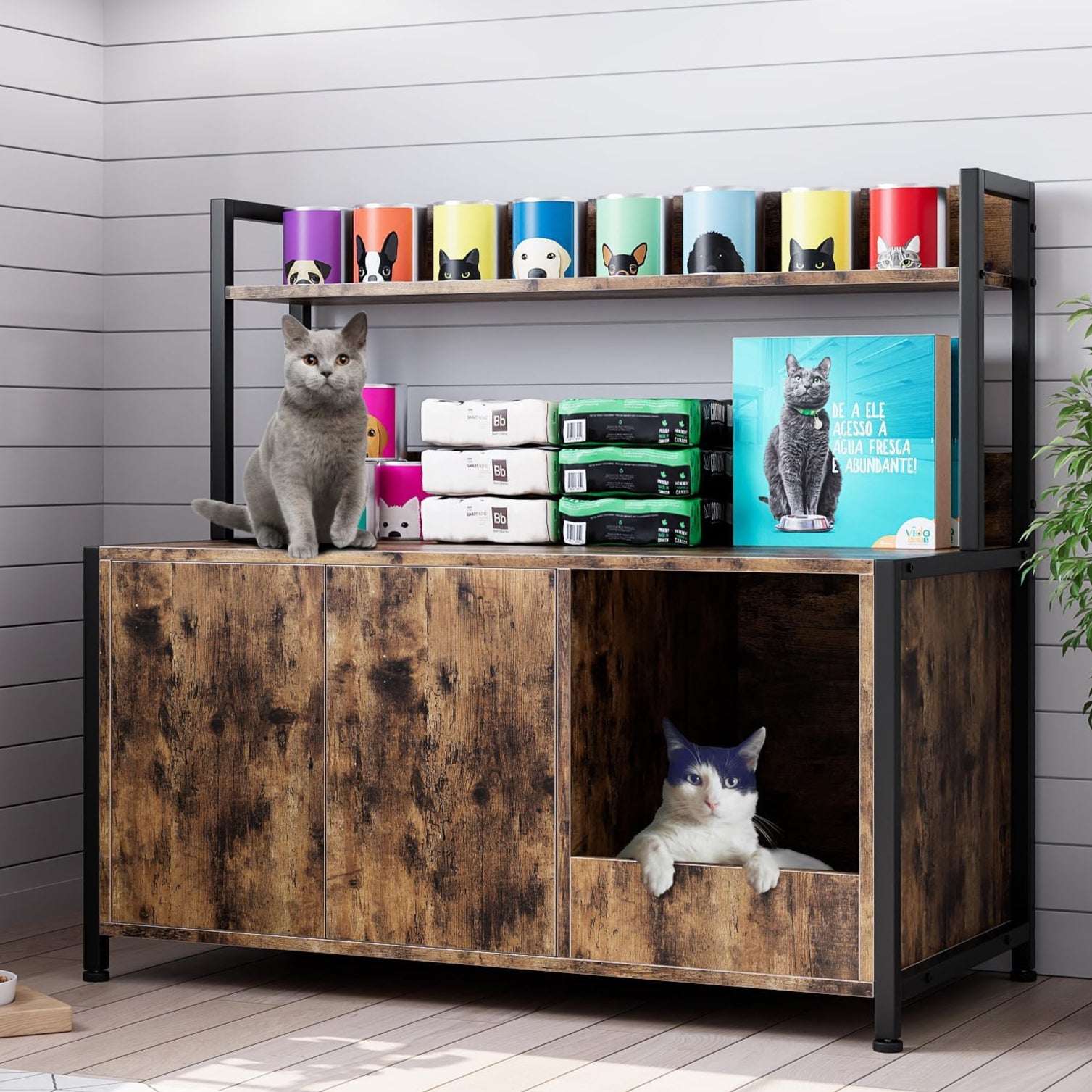 KFY Cat Litter Box Enclosure Hidden Litter Box
