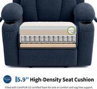 Garvee Large Power Lift Recliner Chair with Heat and Massage, 2 Cup Holders & Side Pocket, USB Port, Electric Lift Recliner for Elderly & Mobility Impaired, Chenille Navy Blue
