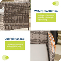 Garvee Patio Porch Furniture Sets 3 Pieces PE Rattan Wicker Chairs with Table Outdoor Garden Furniture Sets
