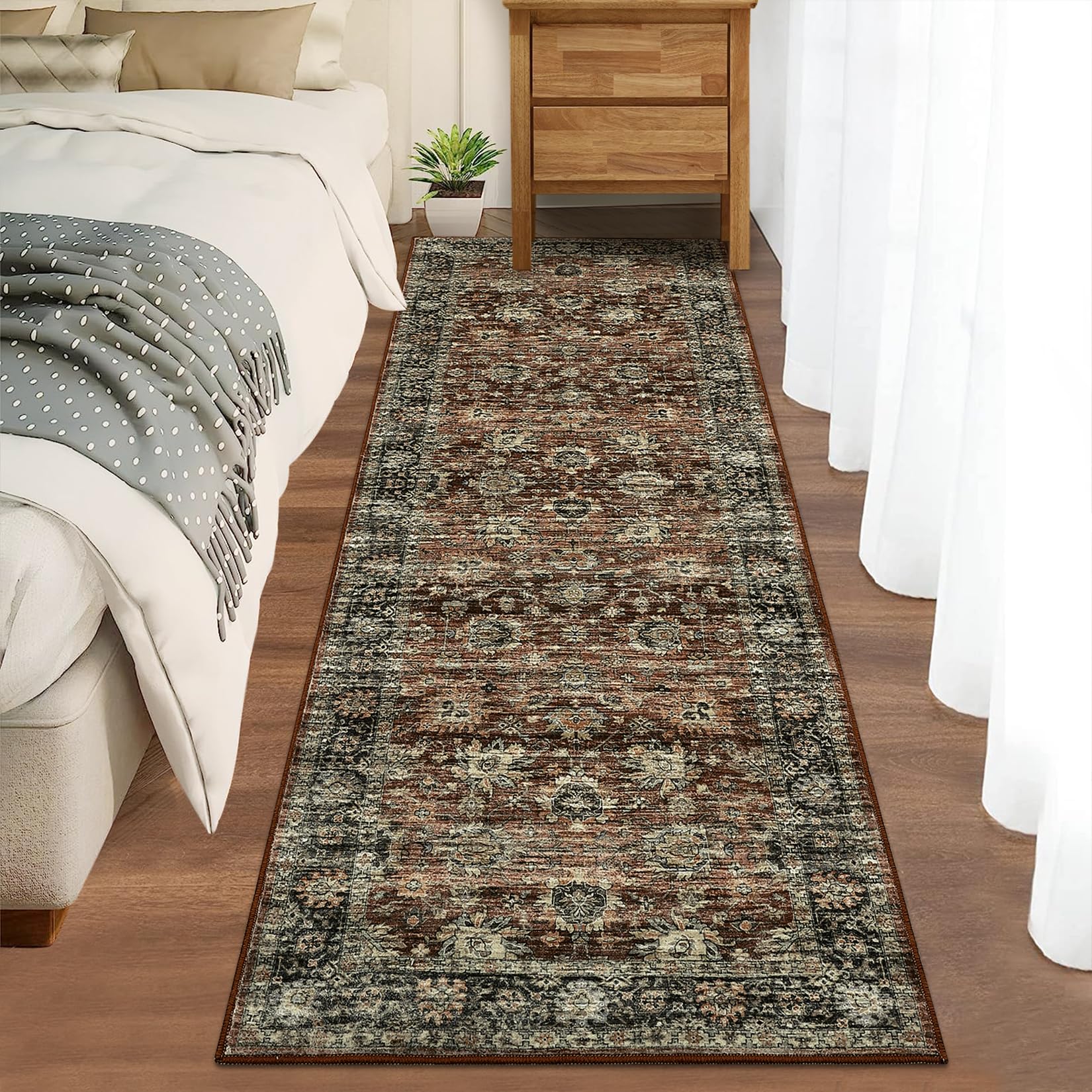 GARVEE Runner Rug 2x6 Vintage Distressed Non-Slip Washable TPR Backing ...