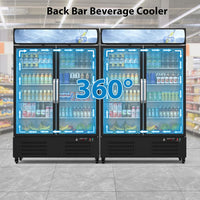 Garvee Commercial Refrigerator, Glass Door with LED Lighting - Upright Beverage Display Cooler for Home, Store, Gym, or Office, Featuring Double Swing Doors and 36.3 cu.ft