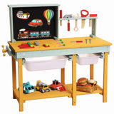 Garvee Workbench with drawers, Pretend Play Toys Workbench for Kids,Workshop with Building Tools Sets,Construction Toys Educational Gift for Toddlers Boys & Girls Age 3-5