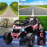 Garvee Ride - P Series: 12V Can-Am Ride-On UTV: Remote Control, Large Seat, Music, LED Lights, Spring Suspension, for Boys & Girls - Pink