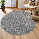 Garvee Washable 4ft Round Rug Modern Solid Area Rug Circle Rug for Entryway Kitchen Indoor Non-Slip Dining Room Throw Carpet Contemporary Area Rug for Bedroom Living Room Nursery, 4' x 4' Round Grey - Gray