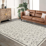 Garvee Floral Rug 5x7 Washable Non Slip Boho Soft Bedroom Area Rug Beige for Living Room Dining Room Home Office - Beige