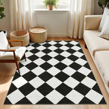 Garvee 3x5 Checkered Rug Black & White Non Slip Washable for Bedroom Kids Room Office Dining Room - Black & White