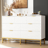 Garvee 7 Drawer Dresser for Bedroom, Simply Modern Chest of Drawers for Closet with Wide Top, Tall Wooden Dresser with Deep Drawers for Living Room, Hallway, Kids Room, White - White