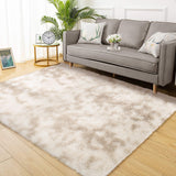 Garvee Fluffy & Sheepskin Light Coffee 10x13 Area Rugs Extra Large Shaggy Rug for Living Room, Tie-Dyed Fuzzy Shag Fur Rug for Nursery Room Modern Non Shedding Plush Furry Accent Rug for Home Floor Carpet - Light Coffee