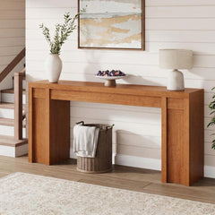 Garvee 70.9'' Entryway Table Wooden Farmhouse Console Table Thick Sofa Table Behind Couch Table Cherry - Cherry