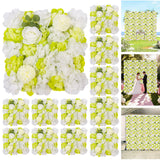 Garvee 3D Rose Wall Panels Floral Decor - 12pcs, 38x38cm, Silk Fabric, Flexible Mesh Frame, Wedding & Party Backdrop, Elegant Pink - Vert