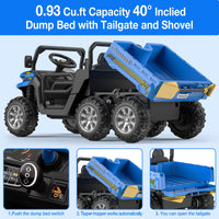 2-Seater Ride on Car,6X6 24V Kids Ride On Dump Truck with Remote Control Electric Utility Vehicles UTV Battery Powered 6 Wheeler with EVA Tires Wheels(Ship in 2 Boxes