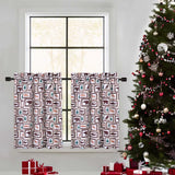 Garvee Christmas Kitchen Curtains, Red Velvet Snowflakes Christmas Cafe Curtains, 2 Panels 26" W x 32" L Grommet Tops Thermal Insulated Room Darkening Short Curtain for Living Room Bedroom Bathroom - Snowflakes