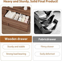 Garvee Tall Storage Solution 3-Drawer Dresser – Freestanding Wooden Chest with Large Storage, Vertical Organizer Cabinet for Bedroom, Living Room, Entryway – Walnut