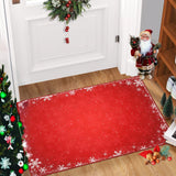 Garvee Christmas Door Mat 2x3 Rug Washable Rugs Red Christmas Home Decor Snowflake Entry Mat Kitchen Mat Non Slip Carpet Bathroom Rugs Small Rug, Red 2'x3' - Red