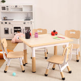 Garvee 5 in 1 Kids Table and Chairs Set, Height Adjustable, Max 300lbs, Suitable for Ages 2-10 for Classrooms, Daycares & Homes, Beige - Beige