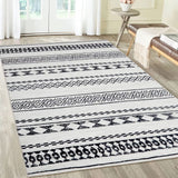 Garvee Boho Black & White 5x7 Geometric Area Rug for Living Room Water Stain Resistant Floor Carpet for Bedroom Low Pile Indoor Floor Mat Non-Slip Foldable Dining Bedroom Rug Under Kitchen Table - Black & White