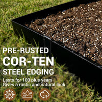 Garvee Metal Garden Edging 40" x 8" (6 Pack) – Bendable Heavy-Duty Galvanized Steel Landscape Border with Hammer-In Stakes, Rustproof for Lawn, Flower Beds & Pathways