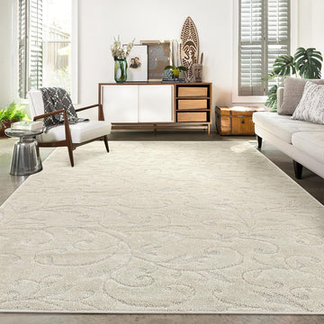 Garvee Area Rug 10x13 Bedroom Area Rug Large Area Rug Boho Tribal Area Rug Non-Shedding High-Low Pile Fluffy Rug Moroccan Accent Carpet Rug for Living Room Bedroom Nursery