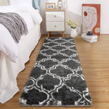 Garvee Runner Rug Dark Grey 2x6 Shag Rug for Living Room Shaggy Rug Kids Rug Plush Rug Moroccan Geometric Carpet Bedroom Fluffy Rug Bedside Rug Soft Rug Non Skid Rug Modern Area Rug for Nursery Dorm - Dark Gray