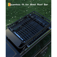 Garvee 64" x 50" x 6" Universal Roof Rack Basket, Heavy Duty Steel Cargo Carrier for SUVs, Trucks, Vehicles, Black
