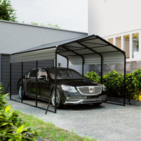 Garvee 10×15 FT Heavy Duty Metal Carport with Galvanized Steel Frame, All-Weather Outdoor Car Shelter for Cars, Trucks, Boats, Vehicles & Equipment, Outdoor Galvanized Shelter (Shipped in 2 packages)