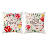 Garvee Christmas Throw Pillow Covers 18 x 18 Set of 4, Xmas Square Linen Pillowcase Cushion Cover, Winter Holiday Decor Decorations for Couch Sofa Bed - Christmas