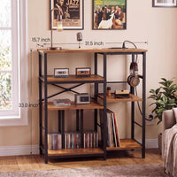 Garvee 4-Tier Record Player Stand & Media Console for Living Room - Holds 300+ Vinyl Records, Fits 7/10/12 in vinyl records - Color: Sunset Cloud