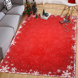 Garvee 3x5 Rug for Living Room Carpet Christmas Rug Snowflake Washable Rugs for Bedroom Aesthetic Throw Rugs with Rubber Backing Non Slip Area Rug for Classroom Christmas Room Decor, Red 3'x5' - Red
