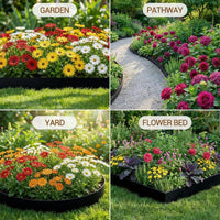 Garvee Metal Garden Edging 40" x 8" (8 Pack) – Bendable Heavy-Duty Galvanized Steel Landscape Border with Hammer-In Stakes, Rustproof for Lawn, Flower Beds & Pathways