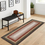 Garvee Printed Rug Braided Pattern Washable 2x6 Hallway Runner Non Slip Kitchen Rug Soft Low Pile Stain Resistant Entryway Carpet - Crimson/Earthy