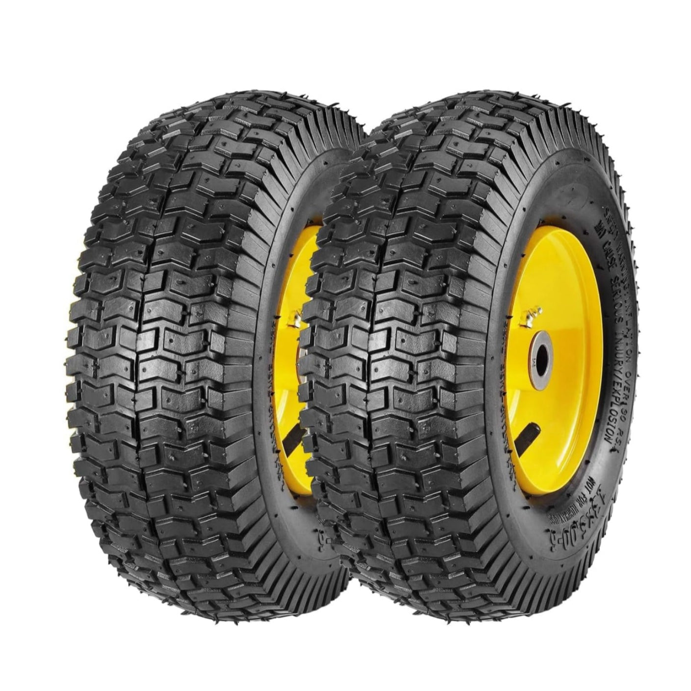 Garvee 16x6.50-8 Lawn Mower Tires with Rim (Fit Most John Deere), 3" Offset Hub, 3/4" Bearing, 16x6.5-8 Tractor Turf Tire, 4 Ply Tubeless, 615lbs Capacity, Set of 2 (Not Fit 130/X300R/X530/LA175)