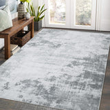 Garvee Washable Area Rug 5x7 Rug for Living Room Modern Rug Non Slip Bedroom Rug Contemporary Abstract Rug Soft Low Pile Stain Resistant Carpet for Office Nursery Dining Room 5'x7' Light Grey - Light Gray