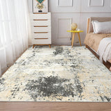 Garvee Modern Abstract Rug Washable Rug 5x7 Grey Soft Colorful Non Slip Low Pile Indoor Floor Carpet for Living Room Office Dining Bedroom - Gray