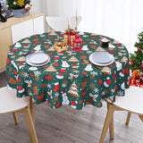 Garvee Round Tablecloth for Christmas Washable Velvet Table Cloth 70 inch Decorative Table Cover Snowman Circular Table Cover Mat for Party Dining Banquet Home (Hunter Green) - Green