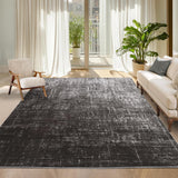 Garvee Washable 8x10 Area Rugs Modern Abstract Non Slip Low Pile Carpet Black Grey for Living Room Bedroom Dining Room Office Apartment - Black Gray