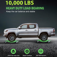 Garvee Heavy Duty Car Dolly Set of 4 – Effortless Vehicle Moving for Cars & Trucks, Extra Large 23.8"x14.4", Green