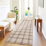 Garvee Taupe Checkered Kitchen Rugs 2x6 Washable Non Slip Hallway Runner Ultra Thin Indoor Modern Farmhouse Carpet Low Pile Stain Resistant Floor Cover for Laundry Bedroom Bathroom - Taupe