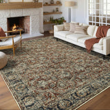Garvee Washable Rug 10x13 Red Non Slip Large Area Rug for Bedroom Living Room Dining Room - Red