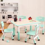 Garvee 5 in 1 Kids Table and Chairs Set, Height Adjustable, Max 300lbs, Suitable for Ages 2-10 for Classrooms, Daycares & Homes, Light Blue - Light Blue