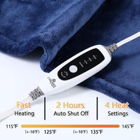 Garvee Heating Pad for Neck and Shoulders Back Pain Relief, Electric Weighted Heating Pads with Auto Shut Off Large, Full Body Back Heat Pad Fast Heating, 4 Temperature Settings (Navy Blue, 33"x22")