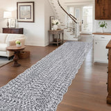 Garvee Imitation Braided Collection-Print Hallway Runners 2x10 Washable Area Rug, Farmhouse Rustic, Non Slip Backing, Soft Low Pile, Indoor Carpet Runners, Entryways, Laundry Room - Light Gray