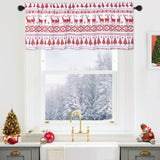 Garvee Christmas Tree and Deer Valance Curtain for Bathroom, Boho Style Valance Curtains for Windows, Xmas Home Decorations Kitchen Valance Curtain Cafe Curtains, 52" W x 15" L, One Panel - White