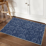 Garvee Small Area Rug 2x4 Entryway Mat Machine Washable Dining Room Throw Rug Non Slip Indoor Modern Solid Color Small Carpet Contemporary Area Rug for Living Room Bedroom Kitchen - Blue