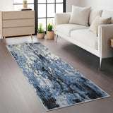 Garvee 2x6 Washable Kitchen Runner Rug Modern Abstract Area Rug Stain Resistant Non-Slip Blue - Blue