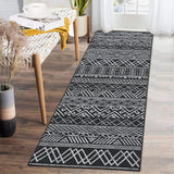 Garvee Boho Runner Rug 2x6 Hallway Bohemian Runner Rug Washable Soft Stain-Resistan Runner Non-Shedding Non-Slip Rug Tribal Rug Perfect for Bedroom Laundry Bedroom Entryway - Black